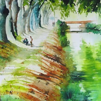 Gemälde Ils attendaient au froid von Abbatucci Violaine | Gemälde Figurativ Aquarell