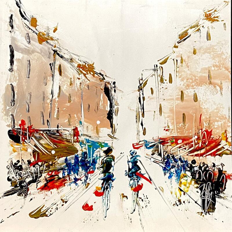 Gemälde Cafés von Raffin Christian | Gemälde Figurativ Urban Öl