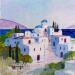 Painting AR110 GRECE LE PETIT VILLAGE BLANC by Burgi Roger | Painting Figurative Landscapes Urban Marine Acrylic