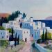 Painting AR109 GRECE  LES CYCLADES by Burgi Roger | Painting Figurative Landscapes Urban Marine Acrylic