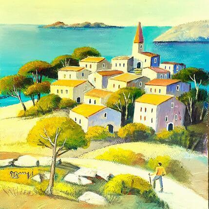 Painting AR59 CORSE  SUR LE CHEMIN by Burgi Roger | Painting Figurative Acrylic Landscapes, Marine, Urban