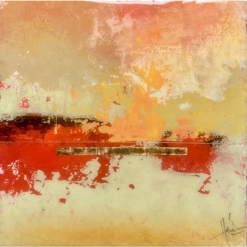 Gemälde Abstraction #4040 von Hévin Christian | Gemälde Abstrakt Minimalistisch Öl Acryl Pastell