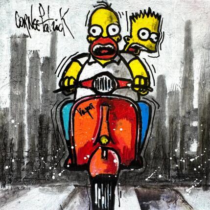 Peinture Bart et Homer par Cornée Patrick | Tableau Pop-art Graffiti, Huile Cinéma, Enfant, Icones Pop