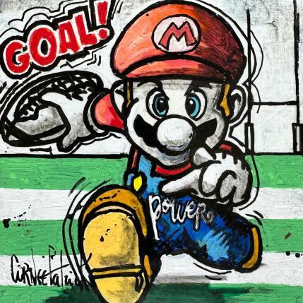 Peinture Mario, goal par Cornée Patrick | Tableau Pop-art Graffiti, Huile Cinéma, Enfant, Sport