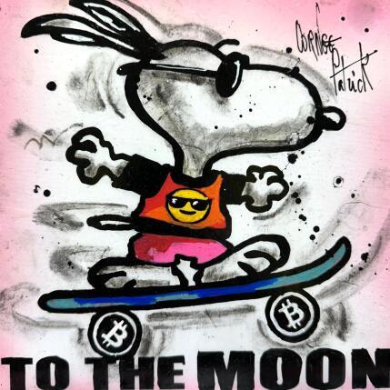 Painting Snoopy to the moon by Cornée Patrick | Painting Pop-art Graffiti, Oil Child, Cinema, Pop icons