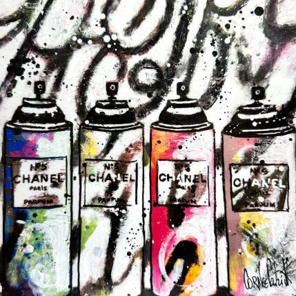 Peinture Chanel spray graffiti par Cornée Patrick | Tableau Pop-art Graffiti, Huile Mode, Noir & blanc, Urbain