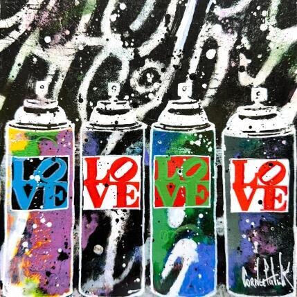 Painting Love spray graffiti II by Cornée Patrick | Painting Pop-art Graffiti, Oil Black & White, Pop icons, Urban