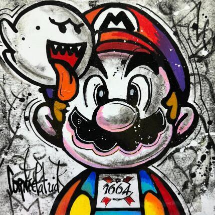 Painting Mario loves beer by Cornée Patrick | Painting Pop-art Graffiti, Oil Pop icons, Society, Urban
