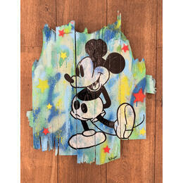 Painting mickey by Kikayou | Painting Pop-art Acrylic, Gluing, Graffiti Pop icons