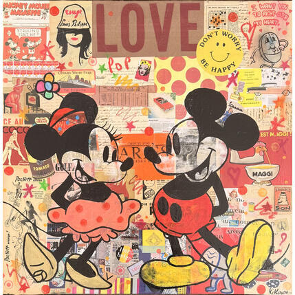Peinture Love story par Kikayou | Tableau Pop-art Acrylique, Collage, Graffiti Icones Pop