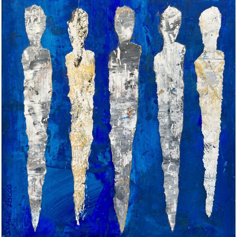 Gemälde Messages des fées von Rocco Sophie | Gemälde Art brut Acryl Collage Sand