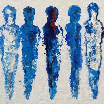 Peinture Miroir d'eau par Rocco Sophie | Tableau Art Singulier Acrylique, Collage, Sable