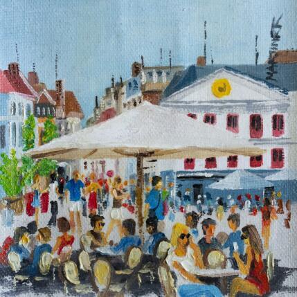 Painting MIDI SUR LA PLACE by Rodriguez Rio Martin | Painting Figurative Oil Urban