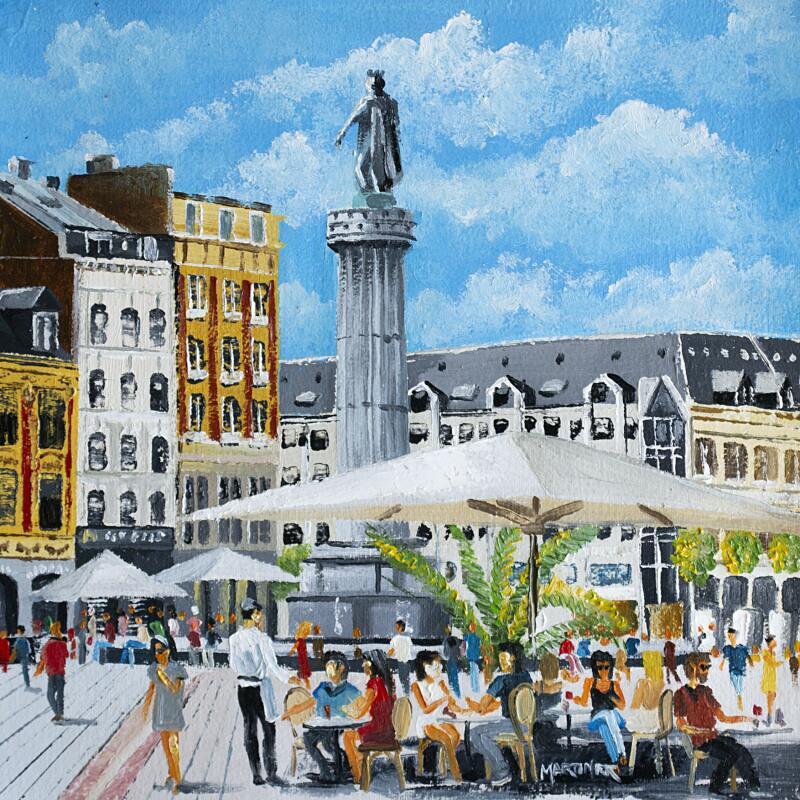 Painting GRAND PLACE by Rodriguez Rio Martin | Painting Figurative Urban Oil