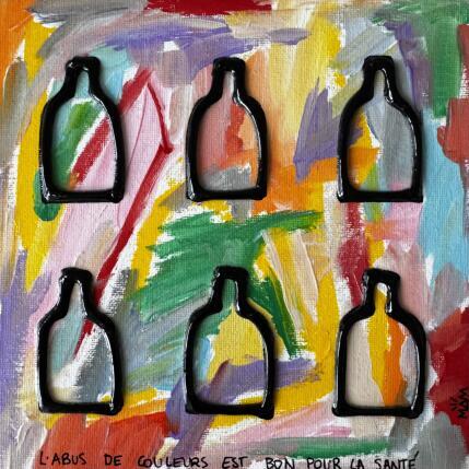 Gemälde 6 BOTTLES von Mam | Gemälde Pop-Art Acryl Gesellschaft, Pop-Ikonen, Stillleben