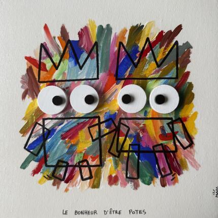 Peinture LE BONHEUR À 2 par Mam | Tableau Pop-art Acrylique Icones Pop