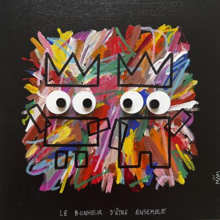 Peinture LE BONHEUR  par Mam | Tableau Pop-art Acrylique Icones Pop, Minimaliste, Portraits