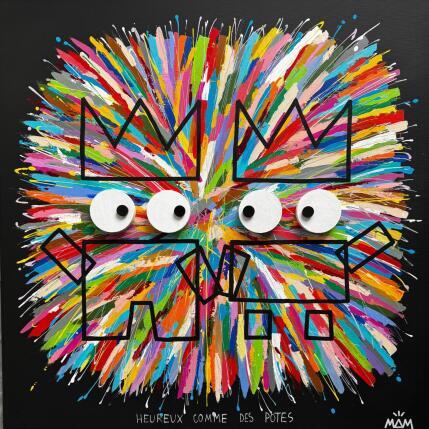Painting HEUREUX by Mam | Painting Pop-art Acrylic Pop icons