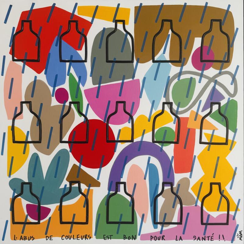 Painting POP BOTTLES  by Mam | Painting Pop-art Pop icons Still-life Minimalist Acrylic