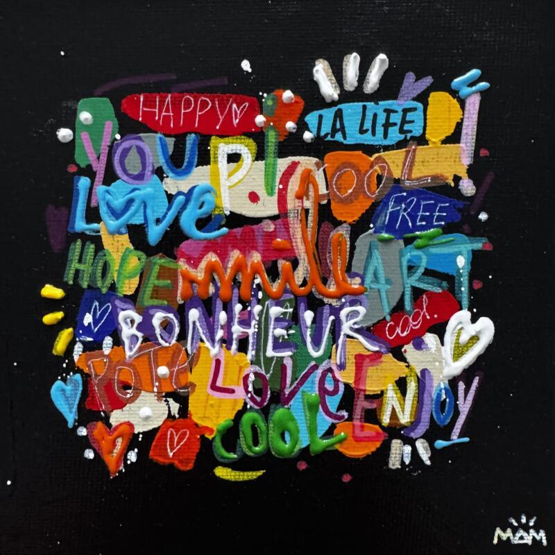 Painting BONHEUR  by Mam | Painting Pop-art Acrylic