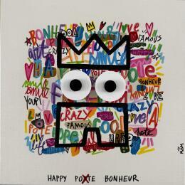 Peinture HAPPY par Mam | Tableau Pop-art Acrylique