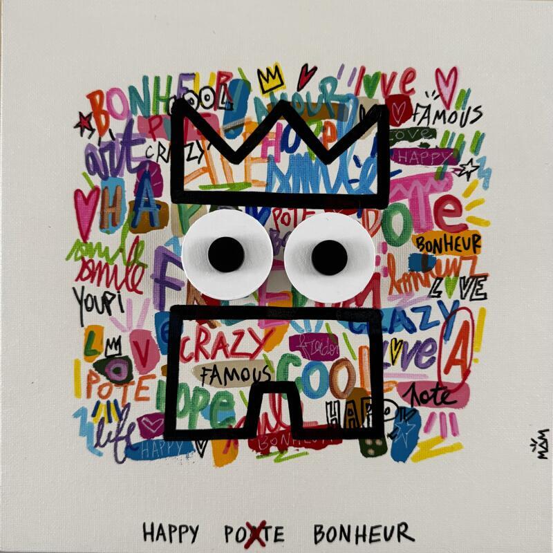 Peinture HAPPY par Mam | Tableau Pop-art Acrylique