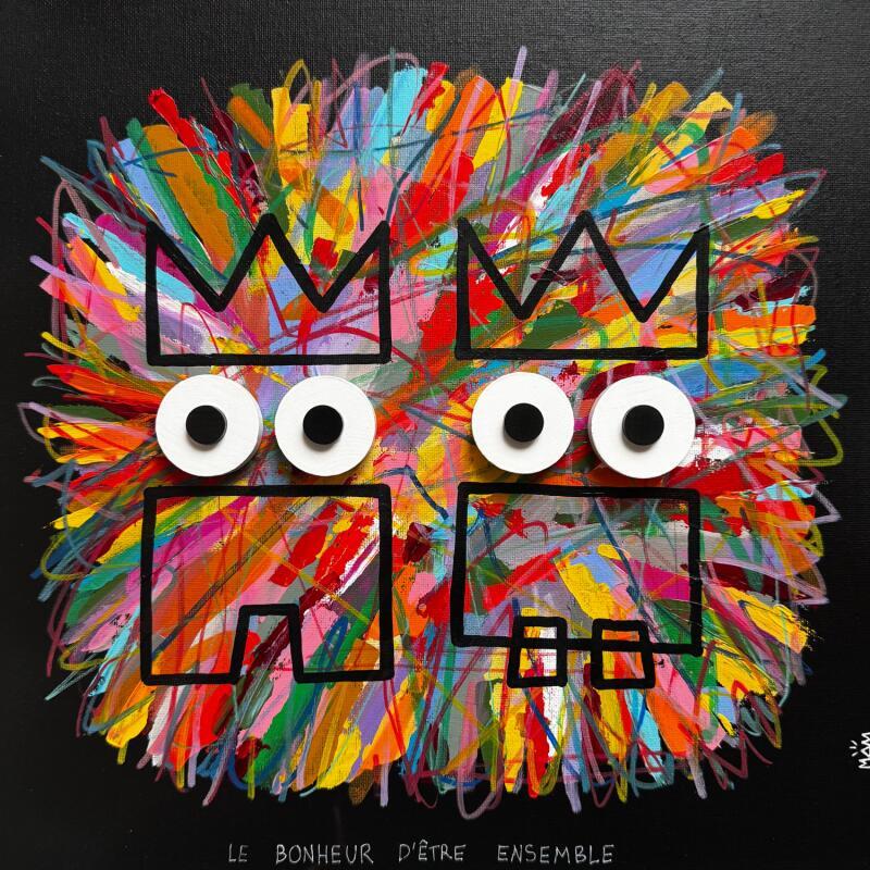 Peinture DUO BIEN ENSEMBLE par Mam | Tableau Pop-art Acrylique