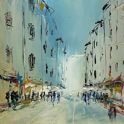 Peinture Vers 16h par Raffin Christian | Tableau Figuratif Huile Urbain
