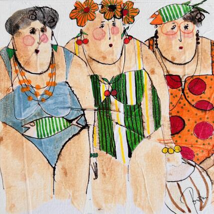 Peinture Charlie Suzette Martha par Colombo Cécile | Tableau Art naïf Acrylique, Aquarelle, Collage, Encre, Pastel Portraits, Scènes de vie