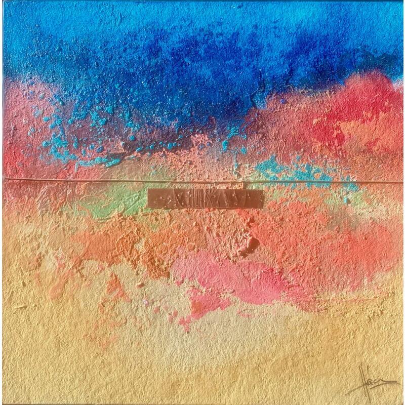 Pintura Abstraction #4077 por Hévin Christian | Pintura Abstracto Minimalista Aceite Acrílico Pastel