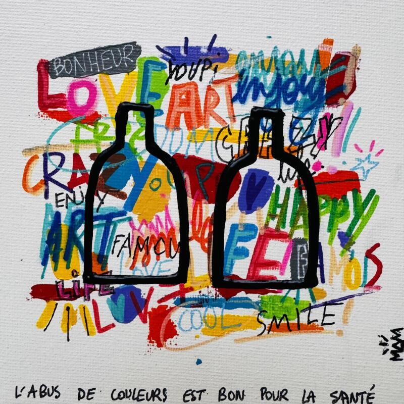 Peinture 2 BOTTLES  par Mam | Tableau Pop-art Acrylique