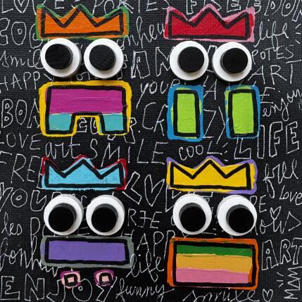 Peinture 4 POTES par Mam | Tableau Pop-art Acrylique