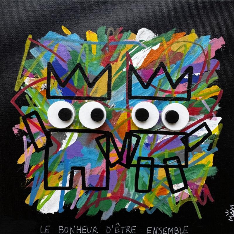 Peinture LE BONHEUR par Mam | Tableau Pop-art Acrylique