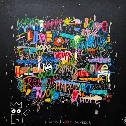 Peinture HAPPY GRAFF par Mam | Tableau Street Art Acrylique Icones Pop
