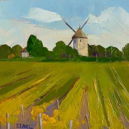 Painting Dans les vignes by Clavel Pier-Marion | Painting Impressionism Oil, Wood Landscapes