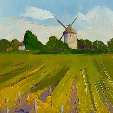 Painting Dans les vignes by Clavel Pier-Marion | Painting Impressionism Oil, Wood Landscapes