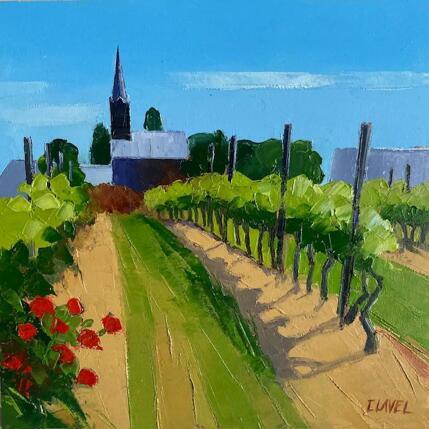 Painting Vignoble Angevin by Clavel Pier-Marion | Painting Impressionism Oil, Wood Landscapes