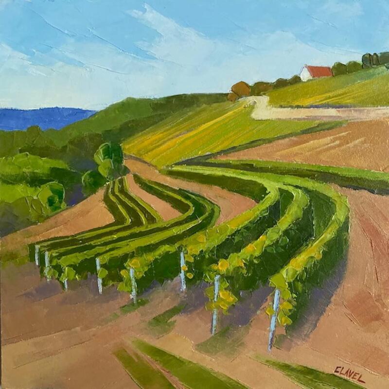 Painting Coteaux by Clavel Pier-Marion | Painting Impressionism Landscapes Wood Oil