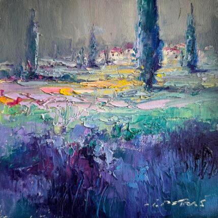 Painting F2 Small Houses 10016-17018-20250715-12 by Petras Ivica | Painting Impressionism Oil Landscapes, Pop icons