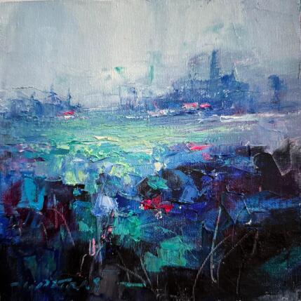 Painting F2 Blue and Green 10016-17018-20250715-17 by Petras Ivica | Painting Impressionism Oil Landscapes, Pop icons