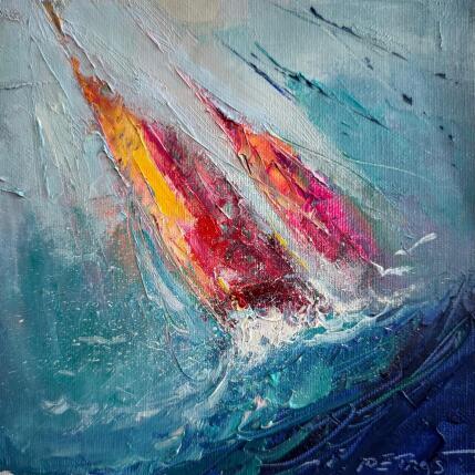 Painting F2 Two Sailboats 10016-17018-20250715-18 by Petras Ivica | Painting Impressionism Oil Landscapes, Pop icons