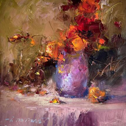 Painting F3 Blue Vase 10016-17018-20250715-21 by Petras Ivica | Painting Impressionism Oil Landscapes