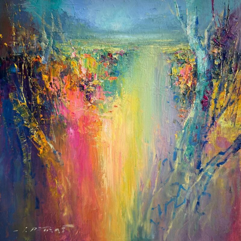 Painting F4 Between Two Trees 10016-17018-20250715-36 by Petras Ivica | Painting Impressionism Landscapes Oil