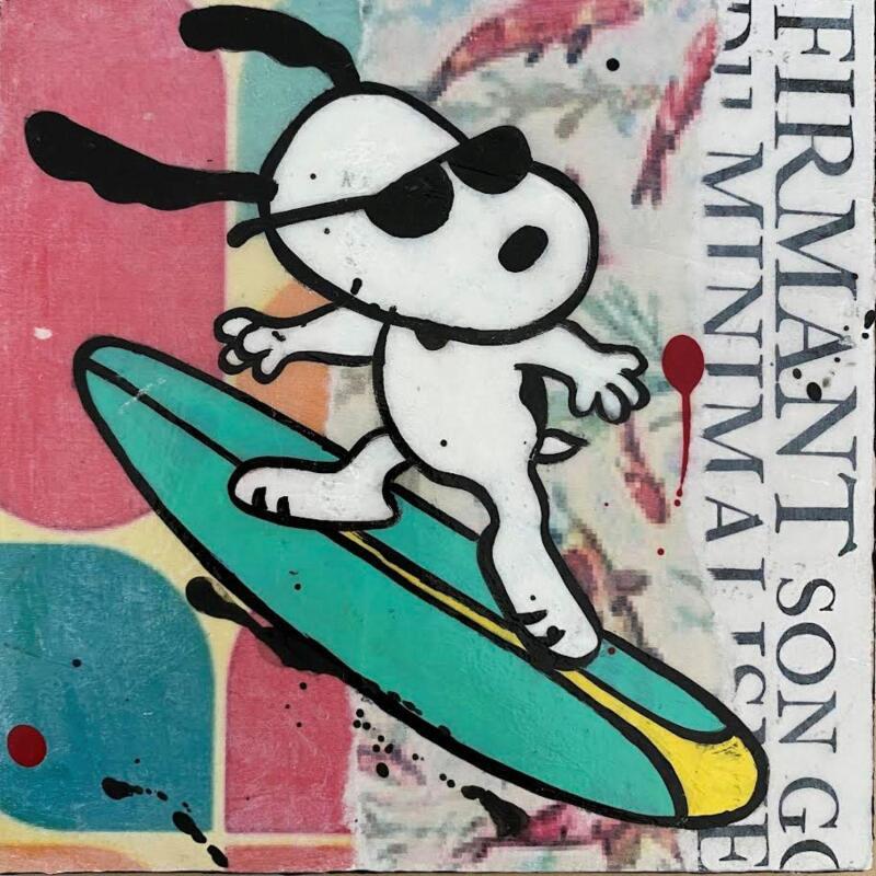 Painting F1  the wave by Marie G.  | Painting Pop-art Pop icons Wood Acrylic Gluing