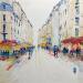 Painting Balade en Ville by Raffin Christian | Painting Figurative Urban Oil
