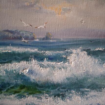 Peinture  Marina y gaviotas par Cabello Ruiz Jose | Tableau Figuratif Huile