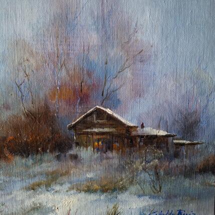 Peinture  Caseta en la nieve par Cabello Ruiz Jose | Tableau Figuratif Huile