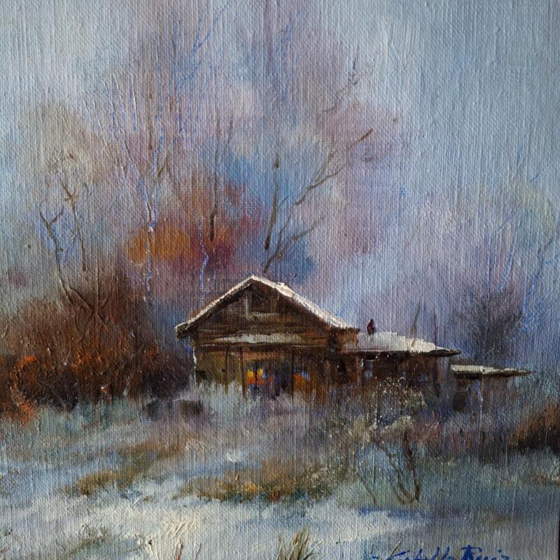 Peinture  Caseta en la nieve par Cabello Ruiz Jose | Tableau Figuratif Huile