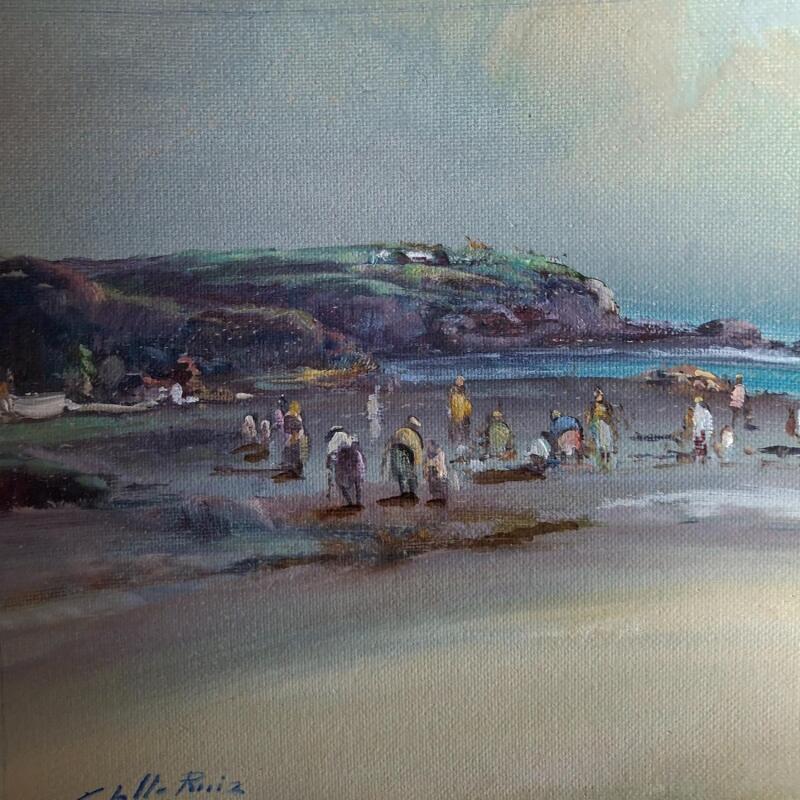 Pintura  En la playa por Cabello Ruiz Jose | Pintura Figurativo Aceite