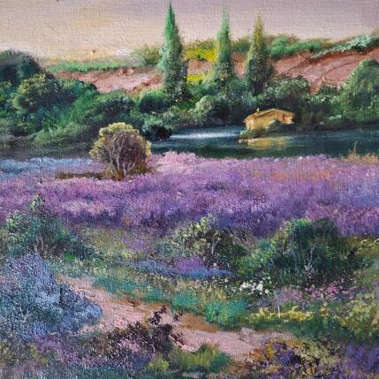 Pintura Campos de lavanda por Cabello Ruiz Jose | Pintura Figurativo Aceite